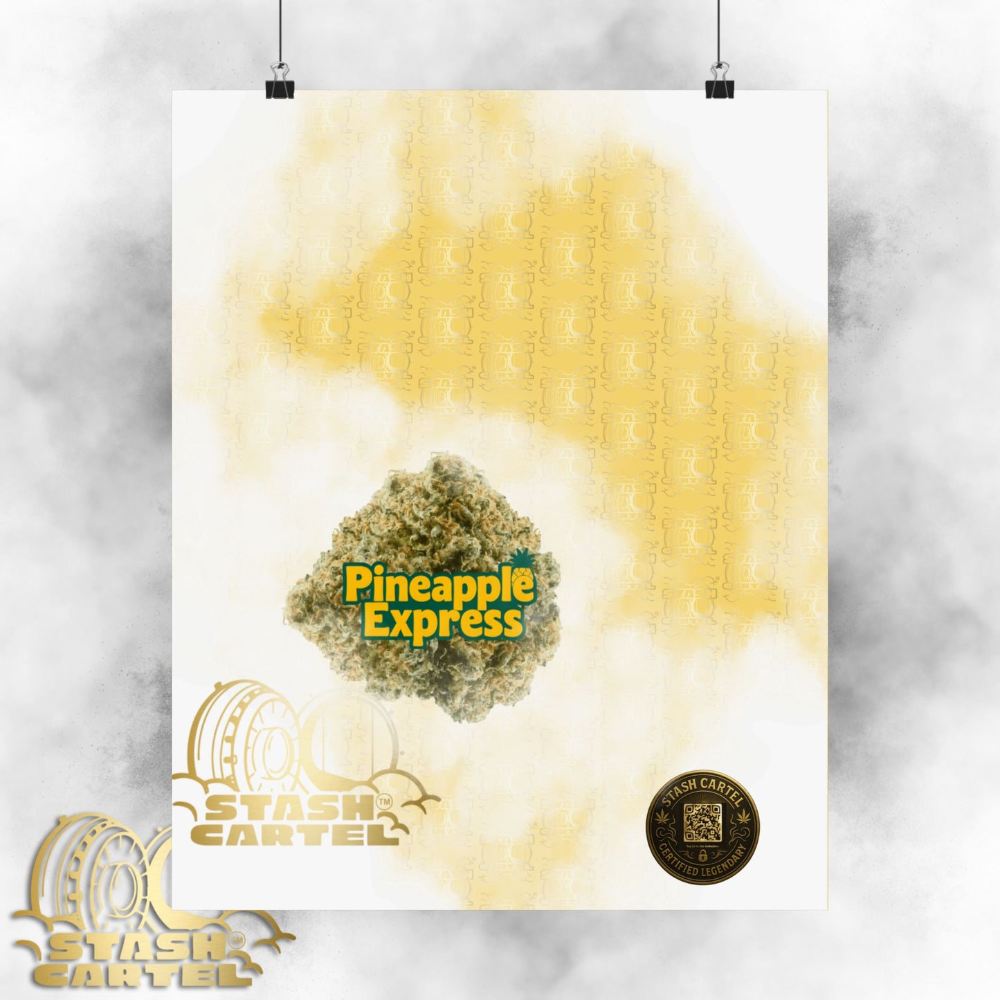 🍍 "Pineapple Express" Tropical Sativa Drip – Sweet Cannabis Poster with High-Energy Vibes