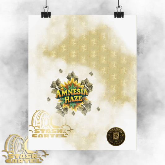🌀🍋 Amnesia Haze Poster – Psychedelic Sativa Print for Mental Elevation