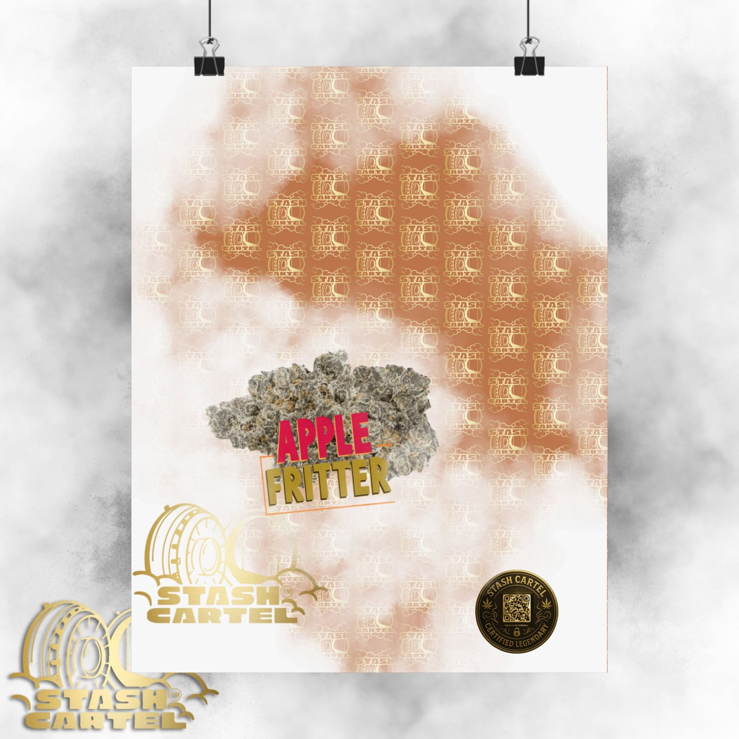 🍏🥧 "Apple Fritter" Hybrid Poster – High-THC Dessert Gas Wall Art