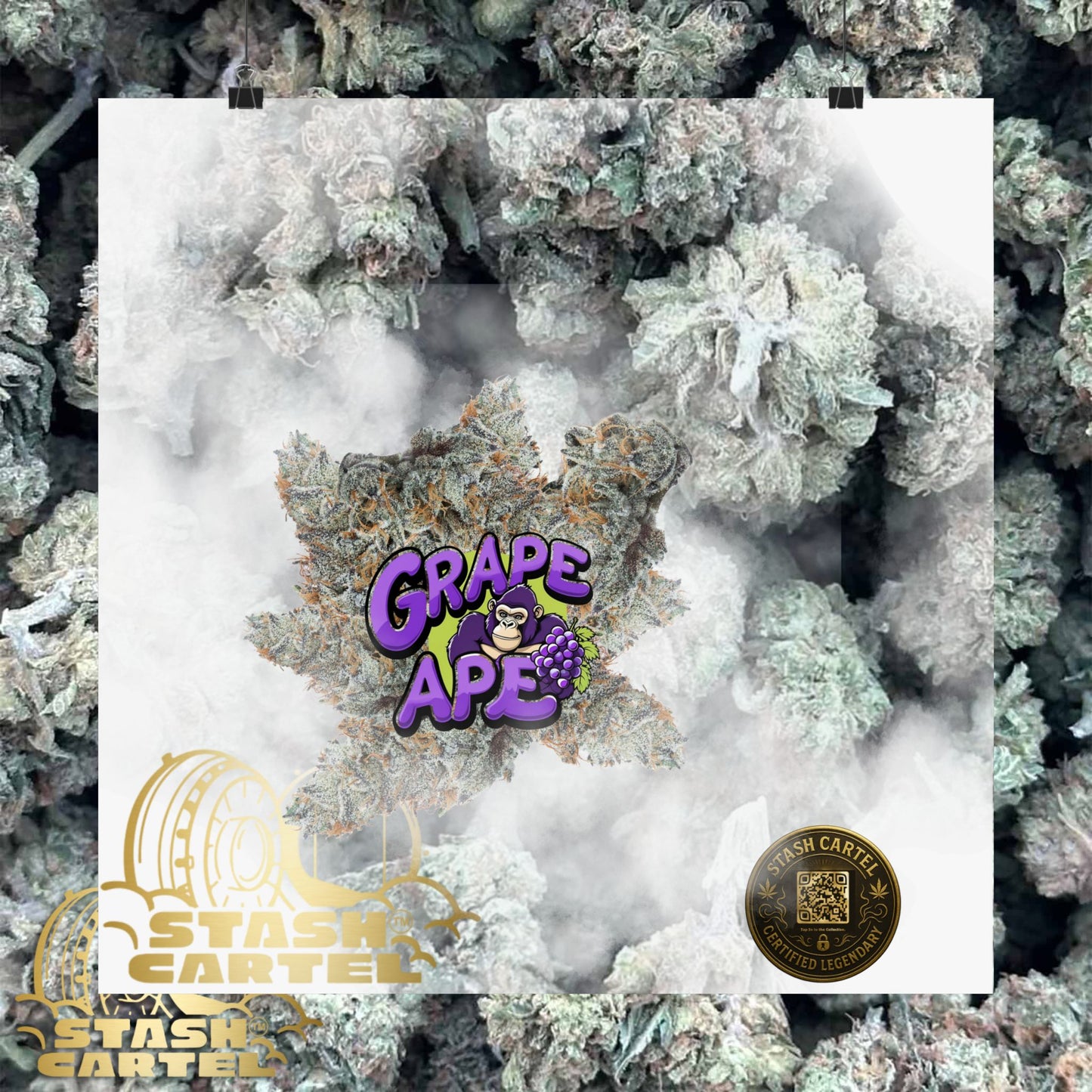 🍇 "Grape Ape" Poster – Deep Purple Cannabis Wall Print for Indica Lovers