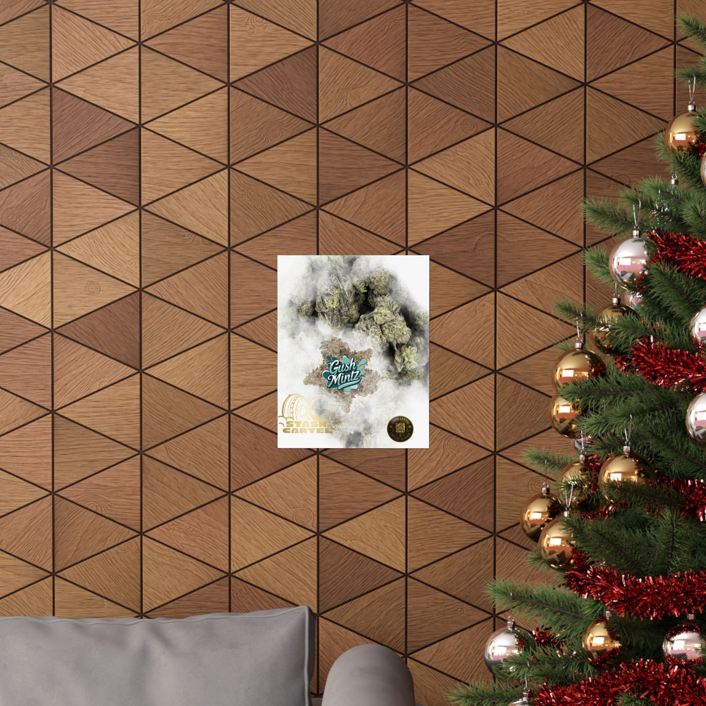 🌬️ "Gush Mintz" Hybrid Poster Print – Ice-Cold Cannabis Wall Art with Minty Drip