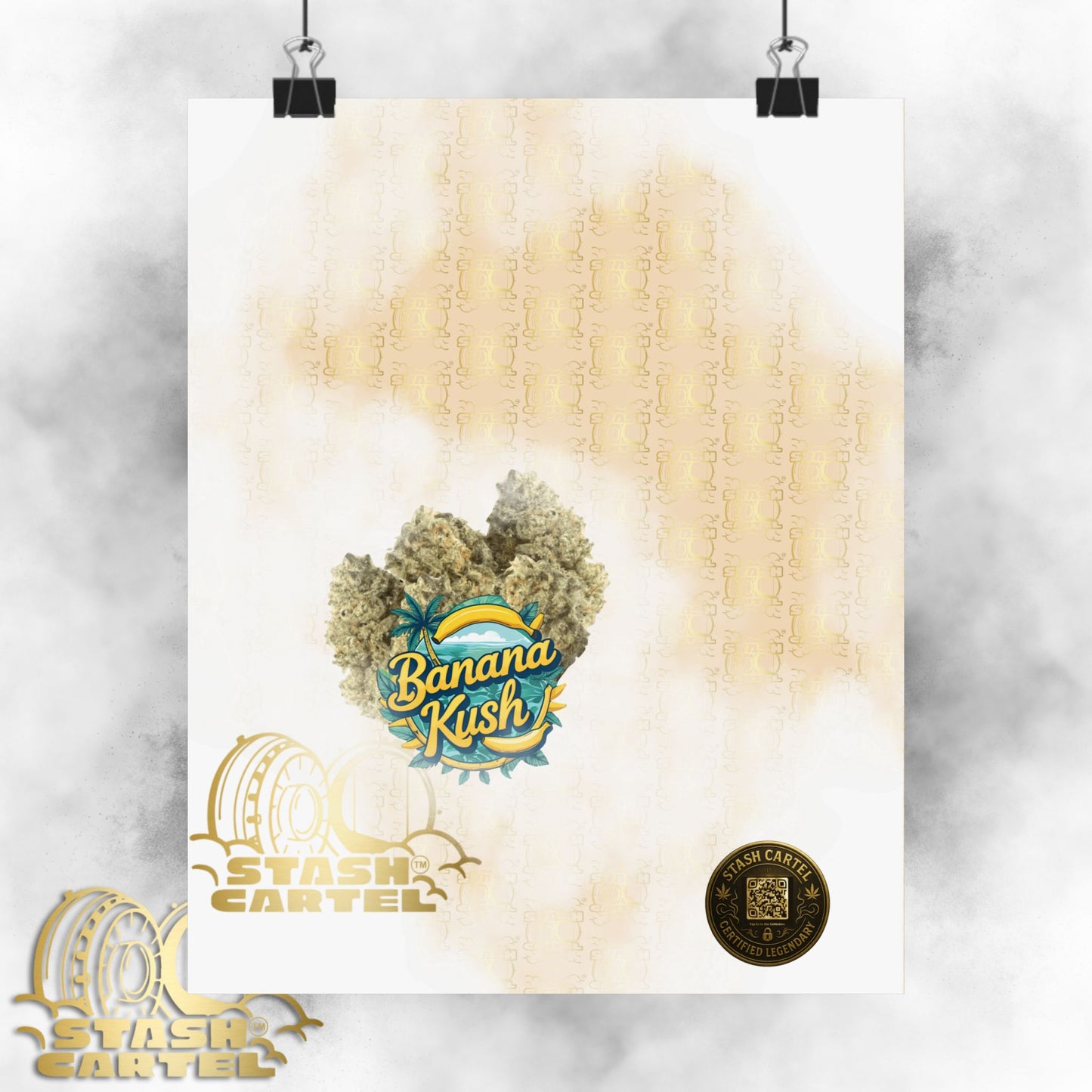 🍌🌿 Banana Kush Poster – Creamy Indica Hybrid Wall Print with Island Chill