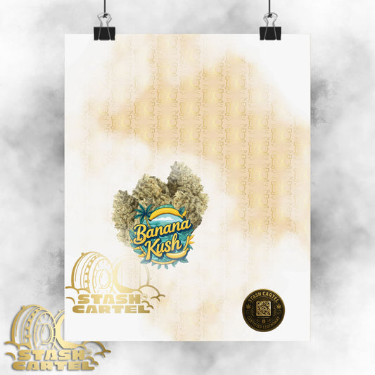 🍌🌿 Banana Kush Poster – Creamy Indica Hybrid Wall Print with Island Chill