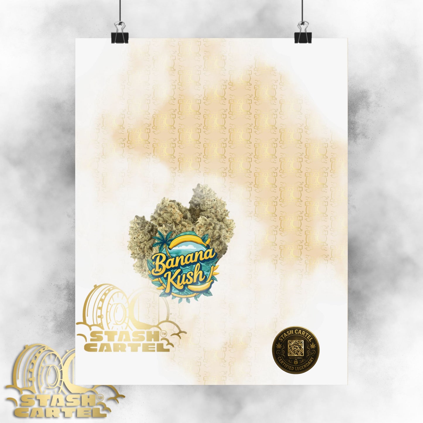 🍌🌿 Banana Kush Poster – Creamy Indica Hybrid Wall Print with Island Chill