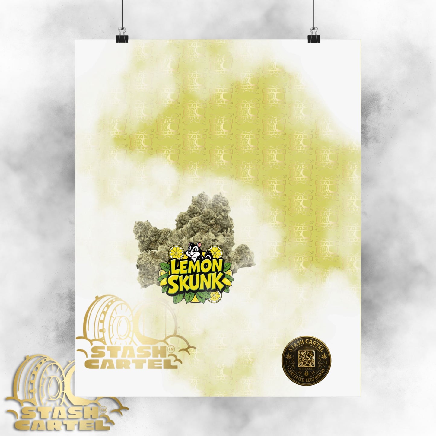 🍋🦨 Lemon Skunk Poster – Zesty Sativa Hybrid with Classic Skunk Funk & Uplifting Vibes