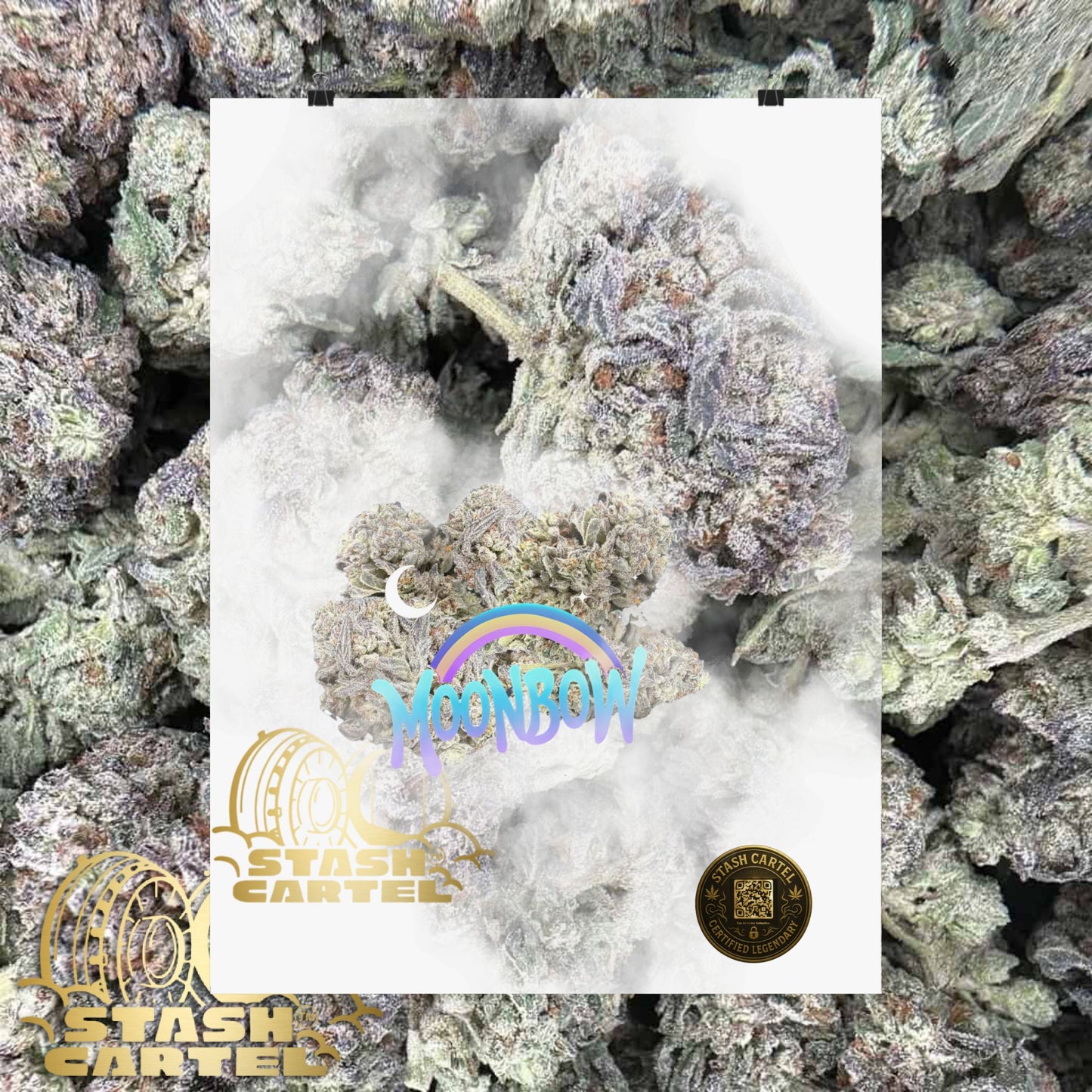 🌈🌌 Moonbow Poster – Hybrid Poster for Cosmic Calm & Candy Gas