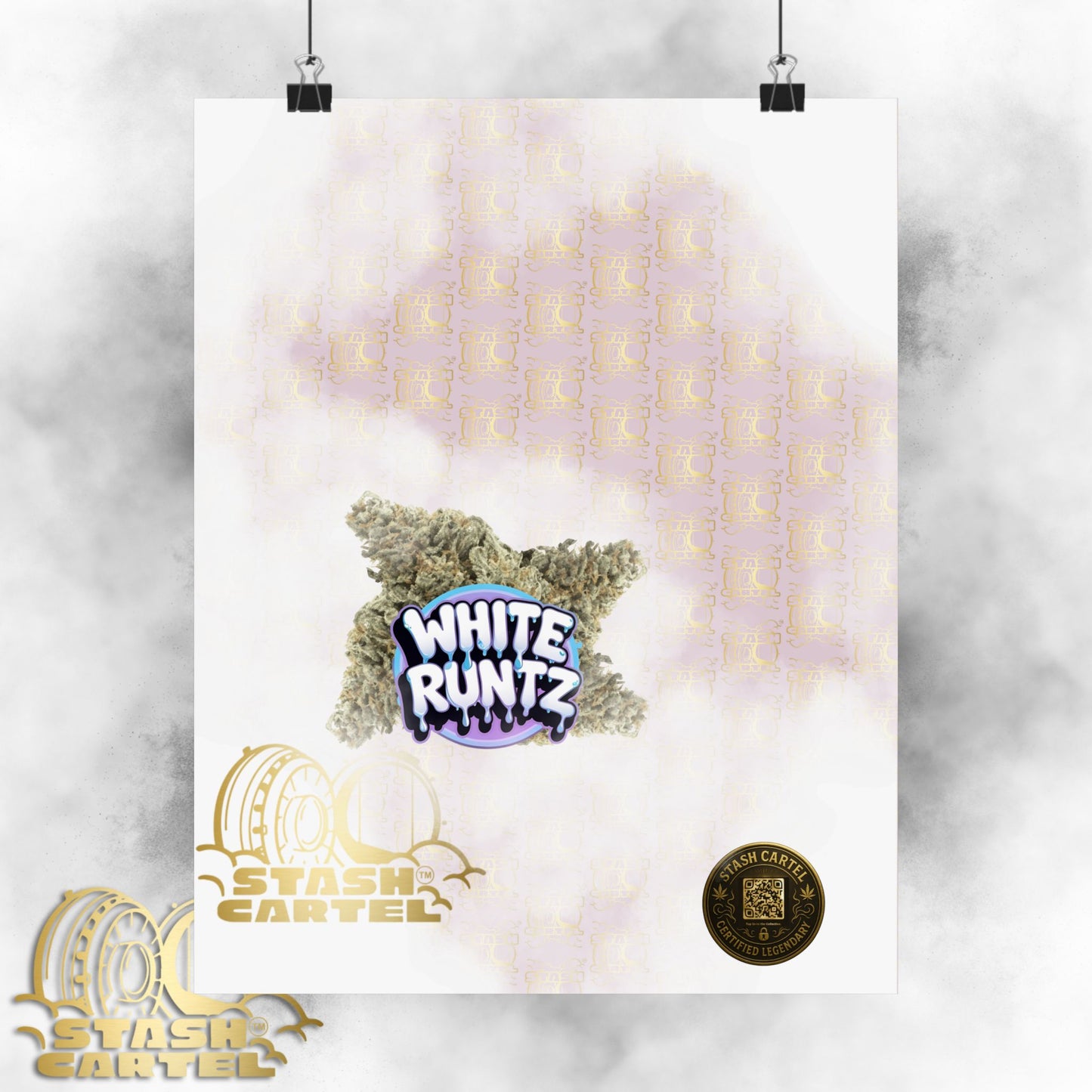 ❄️🎀 White Runtz Poster – Designer Candy Gas Hybrid Poster with Luxury Vibes