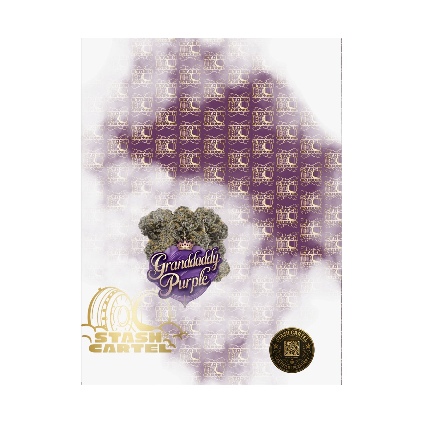 👑 "Granddaddy Purple" Poster – Indica Royalty in Regal Purple Tones