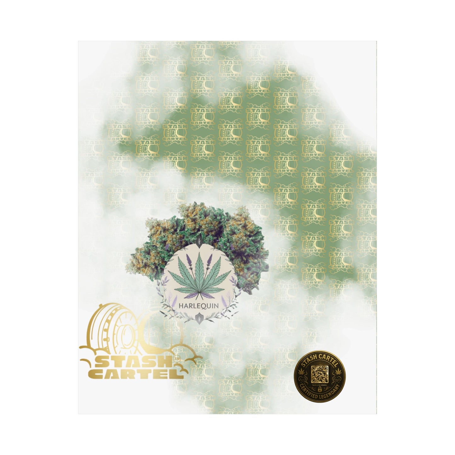 💚🎭 Harlequin Poster – Balanced CBD Poster for Calm & Creativity