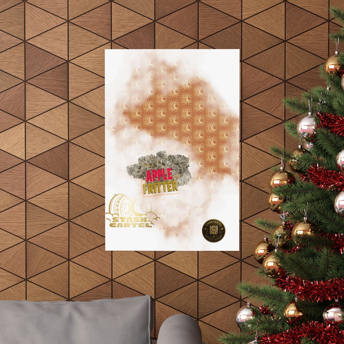 🍏🥧 "Apple Fritter" Hybrid Poster – High-THC Dessert Gas Wall Art