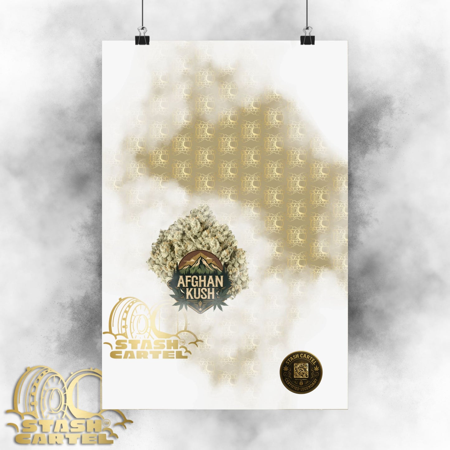 🧿🌄 Afghan Kush Poster – Deep Indica Poster with Landrace Power