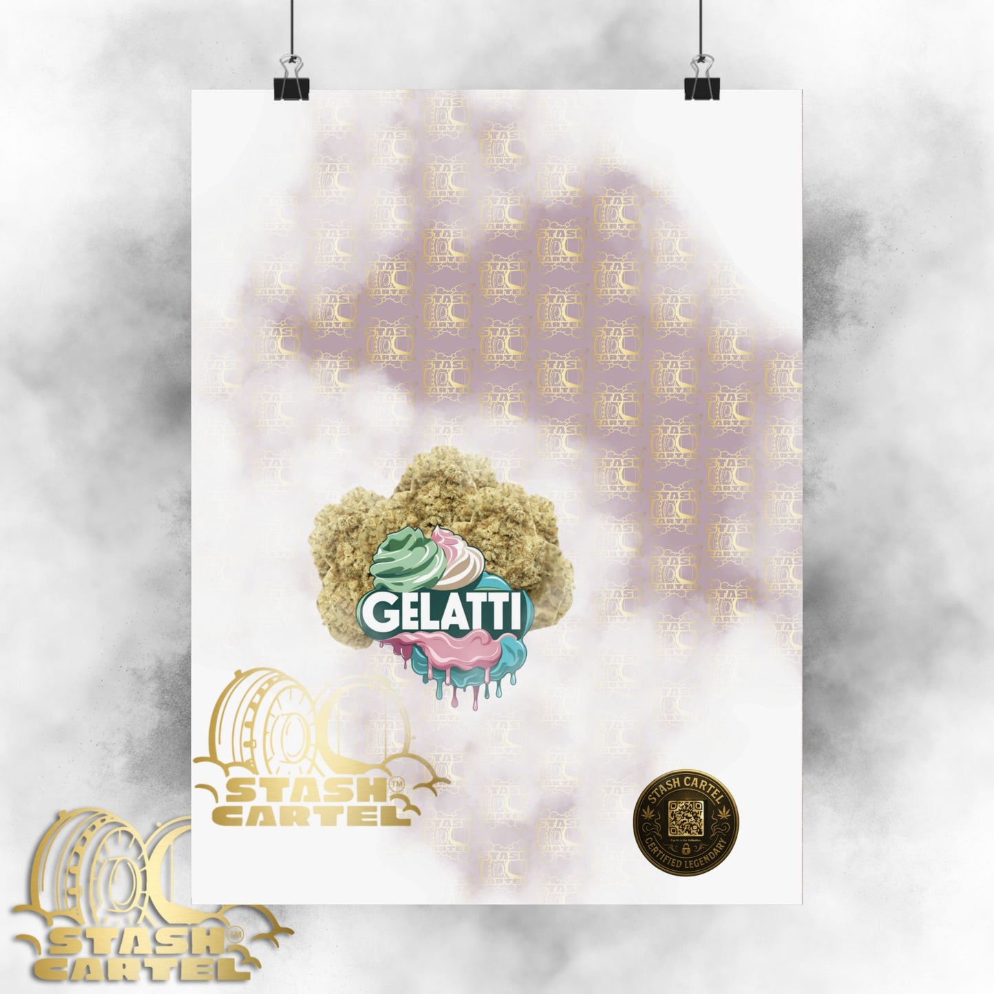 🍦🔥 Gelatti Poster – Bold Hybrid Art with Creamy Gelato & Biscotti Terps