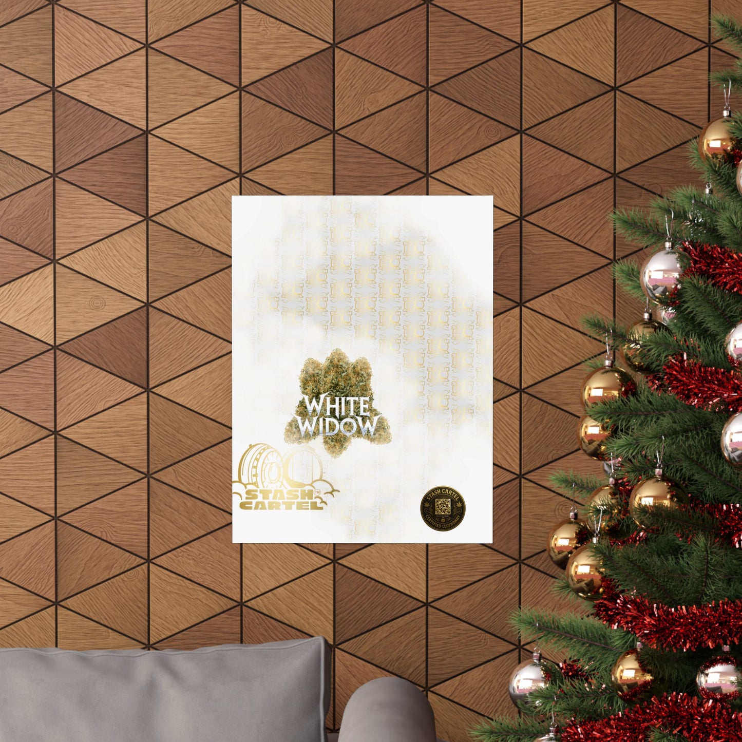 🕸️ "White Widow" Frosted Hybrid Legacy Poster – Classic Cannabis Wall Art