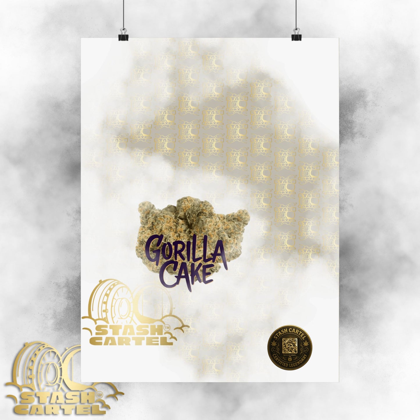 🎂🦍 Gorilla Cake Poster – Dessert Gas Hybrid Wall Art with Sticky Terps