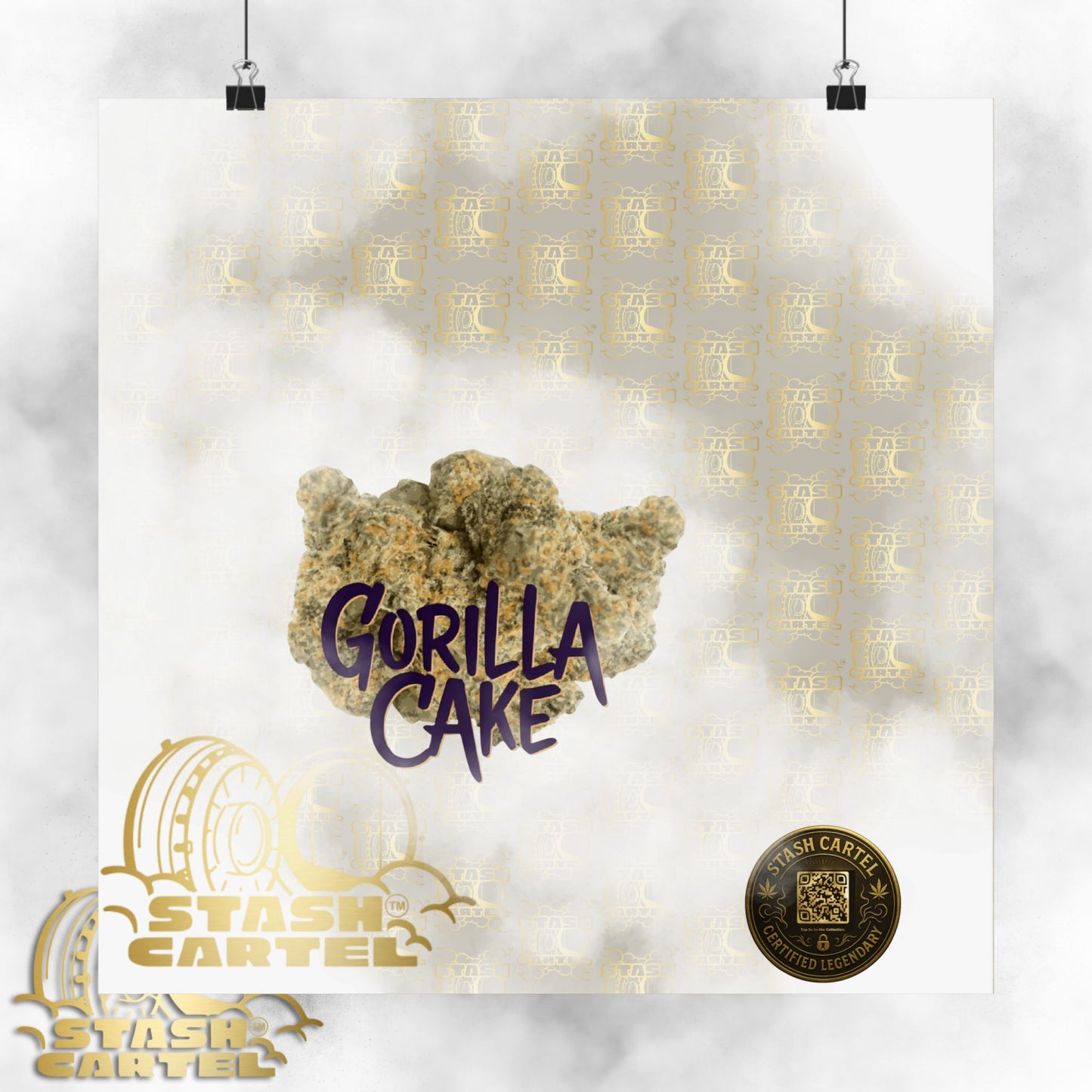 🎂🦍 Gorilla Cake Poster – Dessert Gas Hybrid Wall Art with Sticky Terps