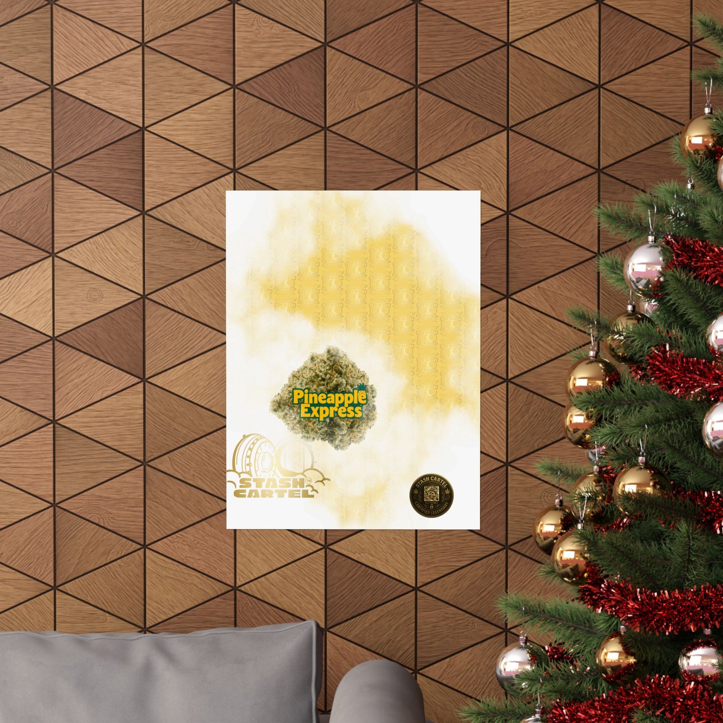 🍍 "Pineapple Express" Tropical Sativa Drip – Sweet Cannabis Poster with High-Energy Vibes
