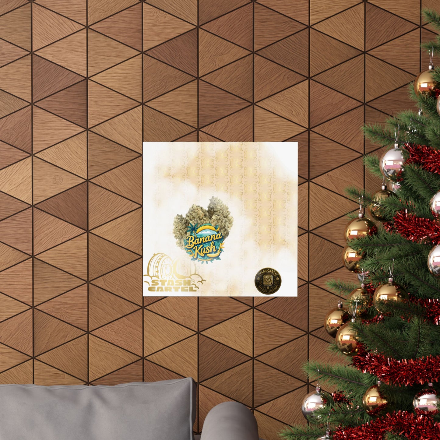 🍌🌿 Banana Kush Poster – Creamy Indica Hybrid Wall Print with Island Chill