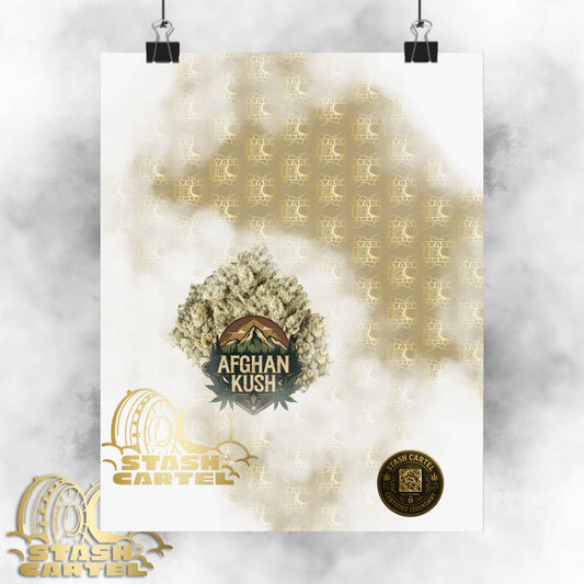 🧿🌄 Afghan Kush Poster – Deep Indica Poster with Landrace Power
