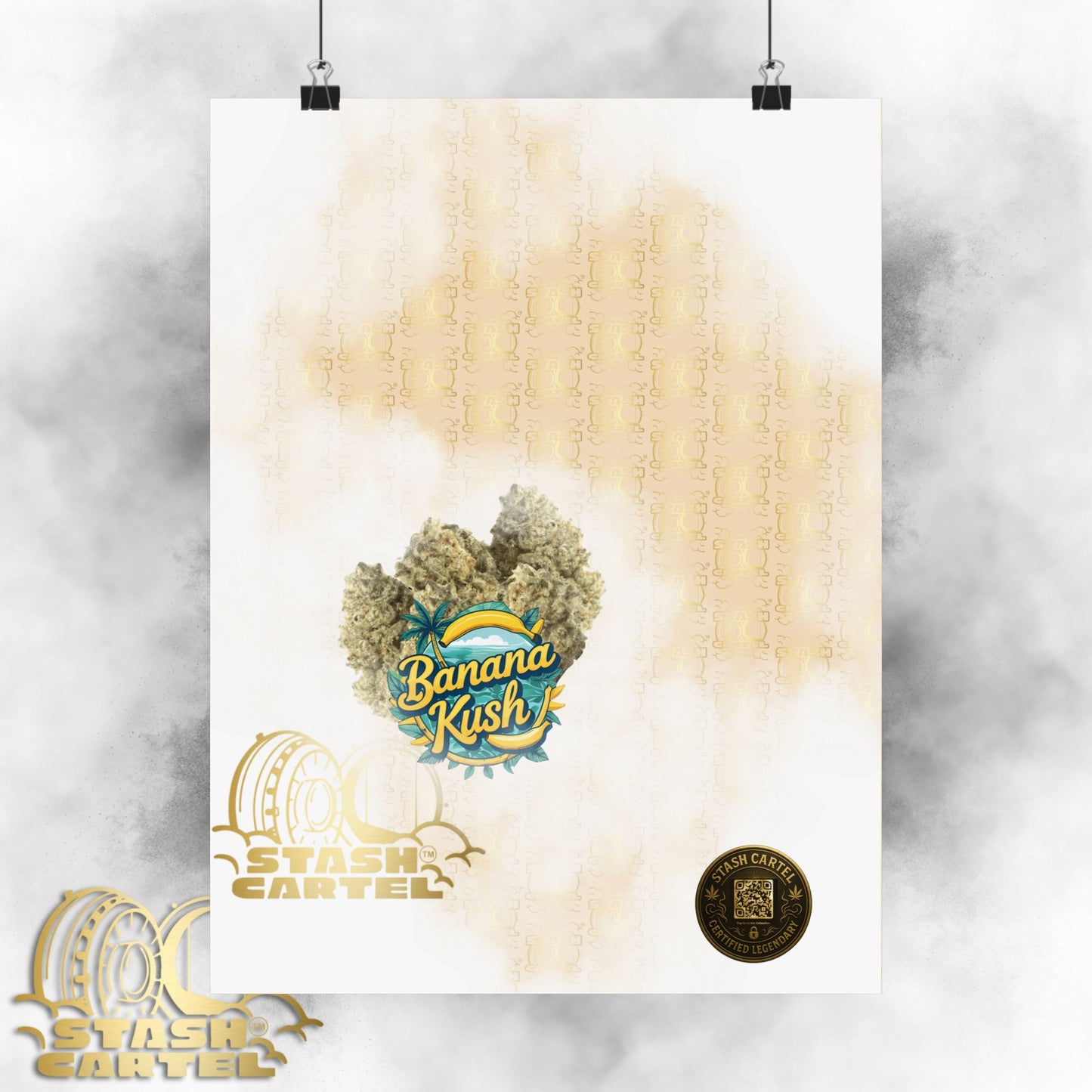 🍌🌿 Banana Kush Poster – Creamy Indica Hybrid Wall Print with Island Chill