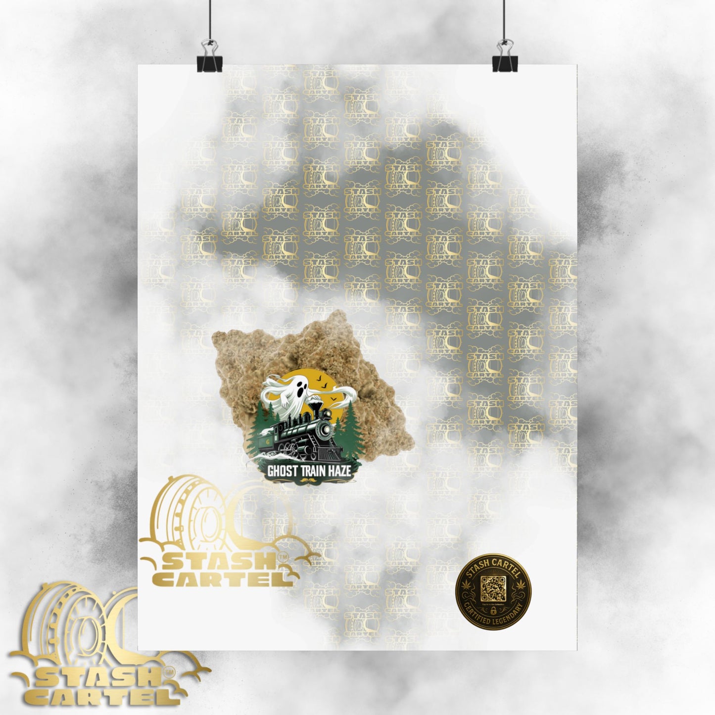 👻🚄 Ghost Train Haze Poster – Mind-Bending Sativa Print for the Visionary