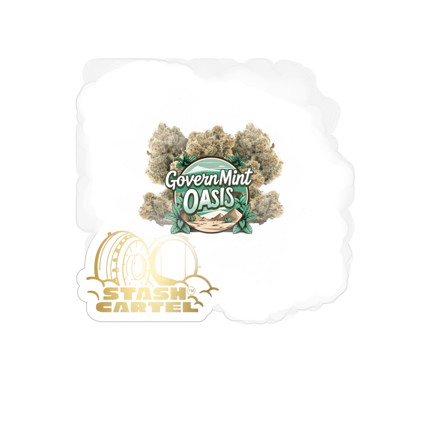Governmint Oasis Transparent Outdoor Sticker – Stoner Art Collectible