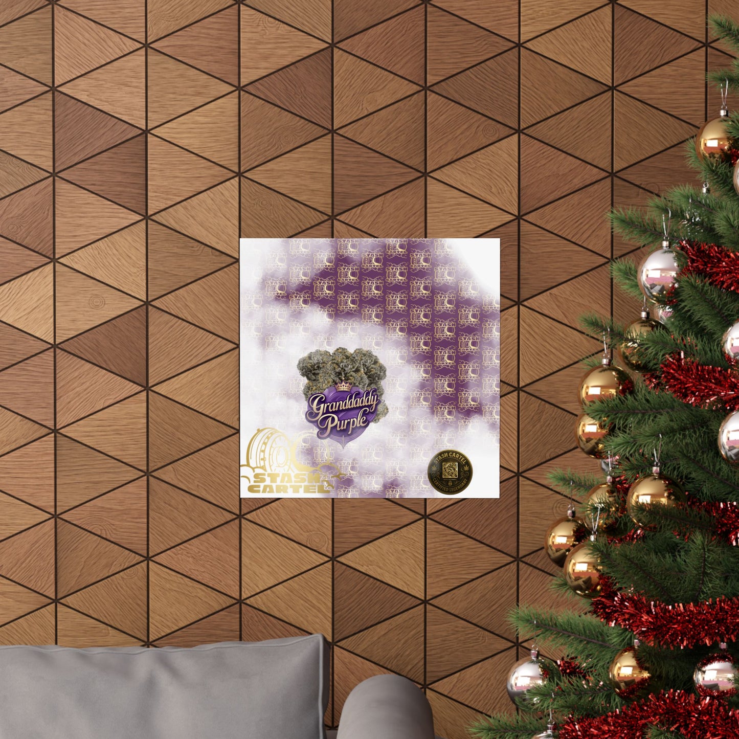 👑 "Granddaddy Purple" Poster – Indica Royalty in Regal Purple Tones