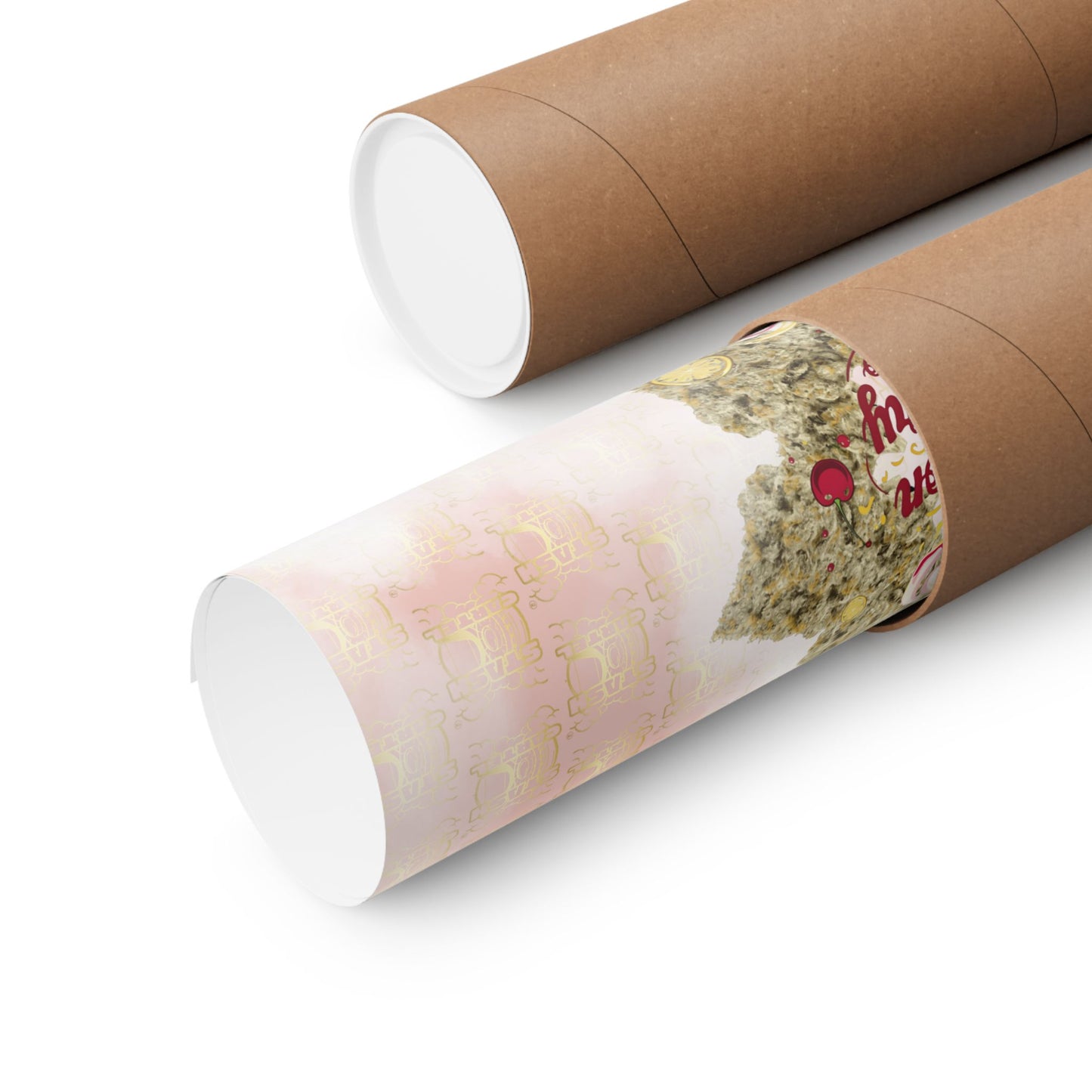 🍋🍒 Lemon Cherry Gelato Poster – Indica Wall Print with Sweet Citrus Cream Terps