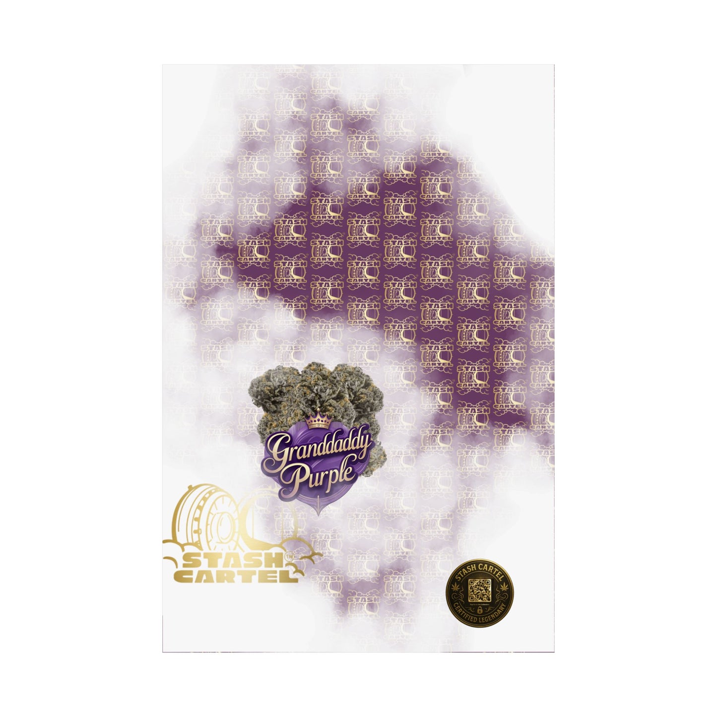 👑 "Granddaddy Purple" Poster – Indica Royalty in Regal Purple Tones