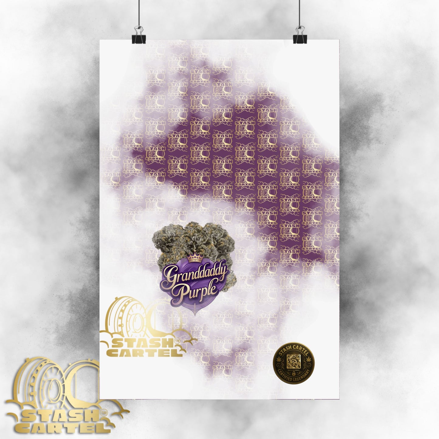 👑 "Granddaddy Purple" Poster – Indica Royalty in Regal Purple Tones