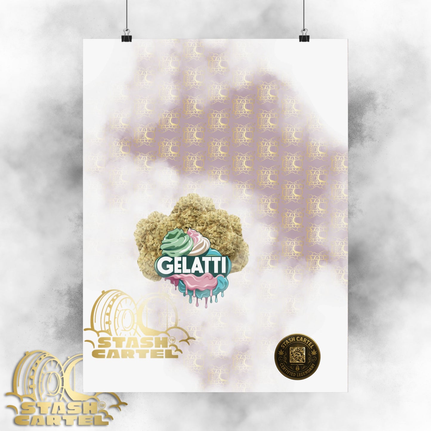 🍦🔥 Gelatti Poster – Bold Hybrid Art with Creamy Gelato & Biscotti Terps