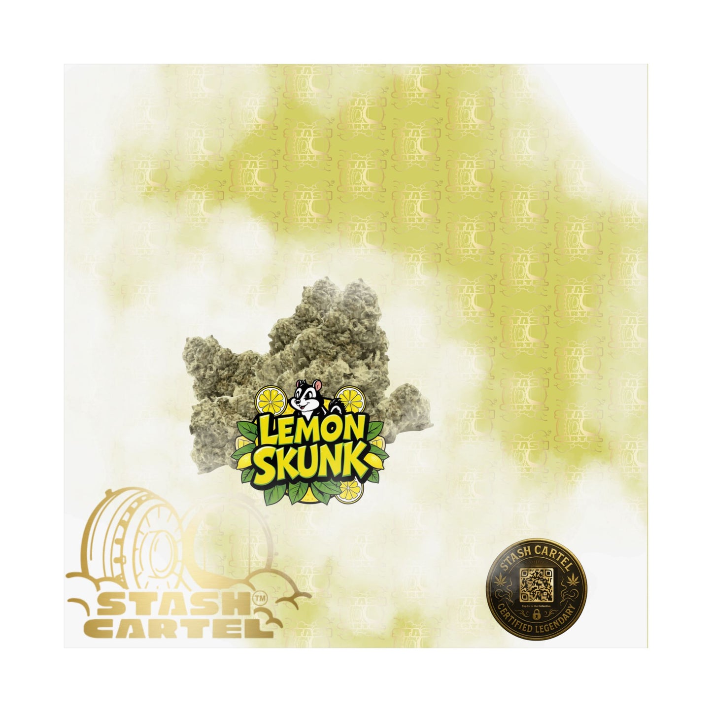 🍋🦨 Lemon Skunk Poster – Zesty Sativa Hybrid with Classic Skunk Funk & Uplifting Vibes