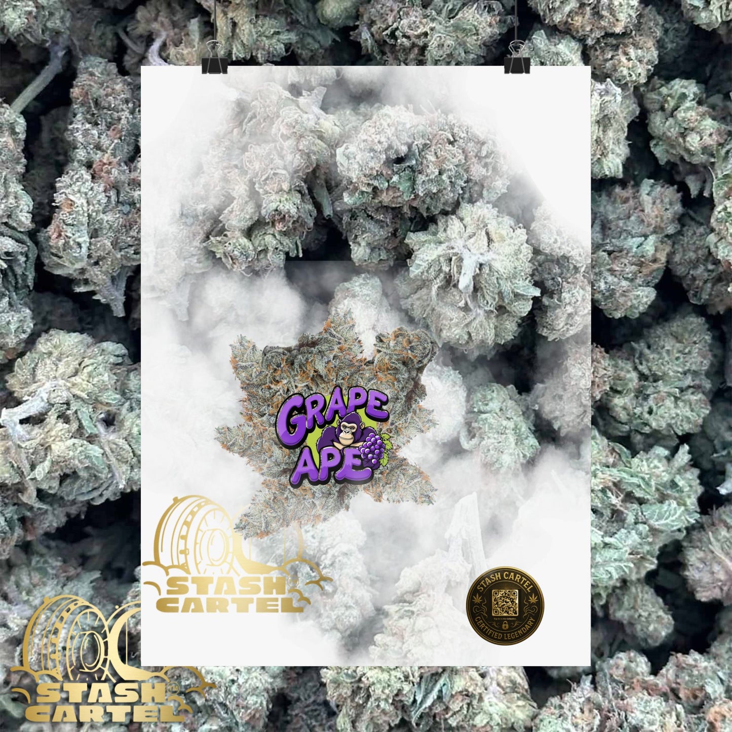 🍇 "Grape Ape" Poster – Deep Purple Cannabis Wall Print for Indica Lovers