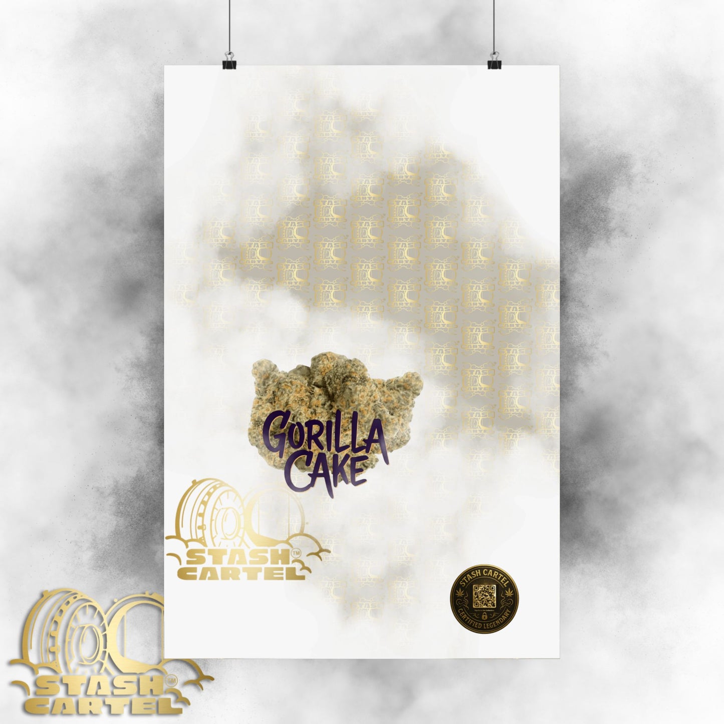 🎂🦍 Gorilla Cake Poster – Dessert Gas Hybrid Wall Art with Sticky Terps