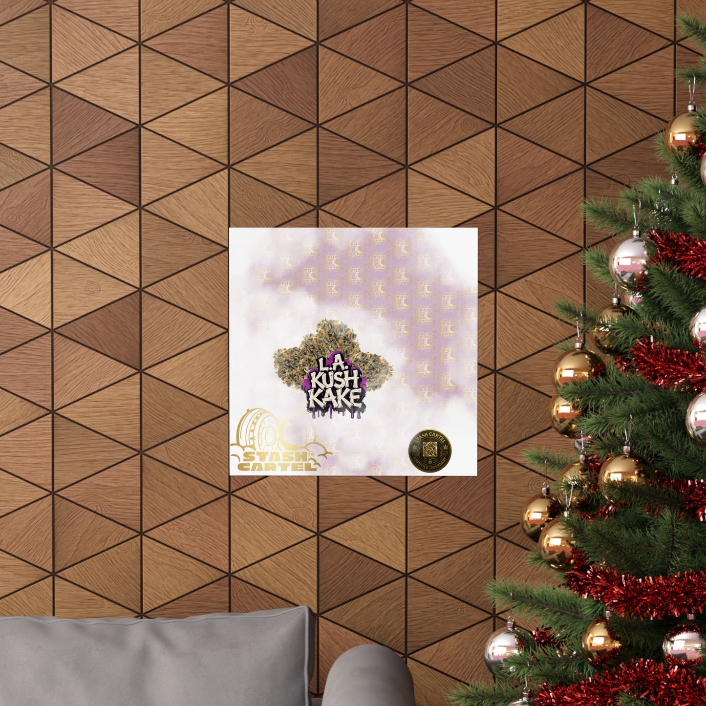 🎂🌴 LA Kush Cake Poster – Indica Hybrid Wall Art with Vanilla Cake & OG Gas