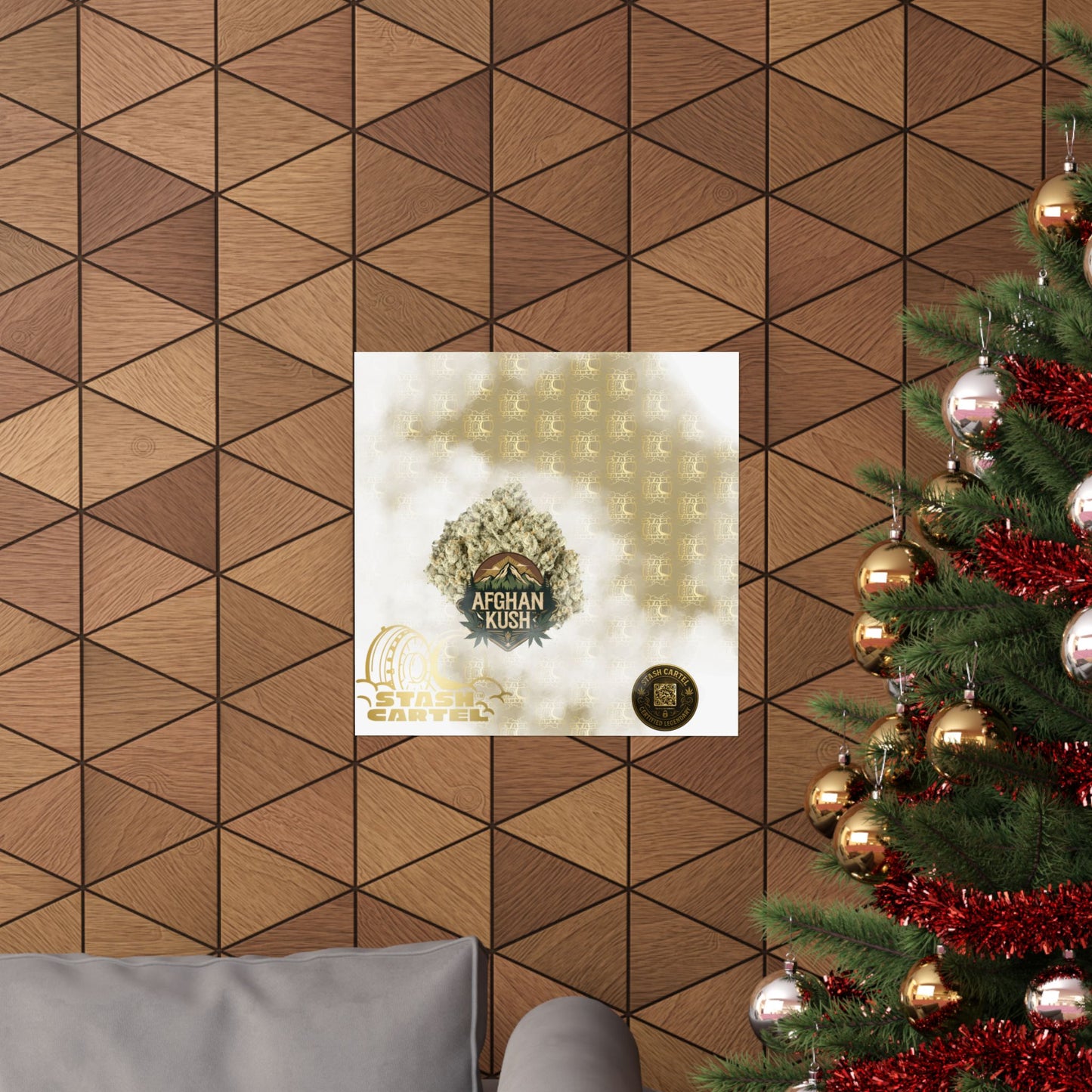 🧿🌄 Afghan Kush Poster – Deep Indica Poster with Landrace Power