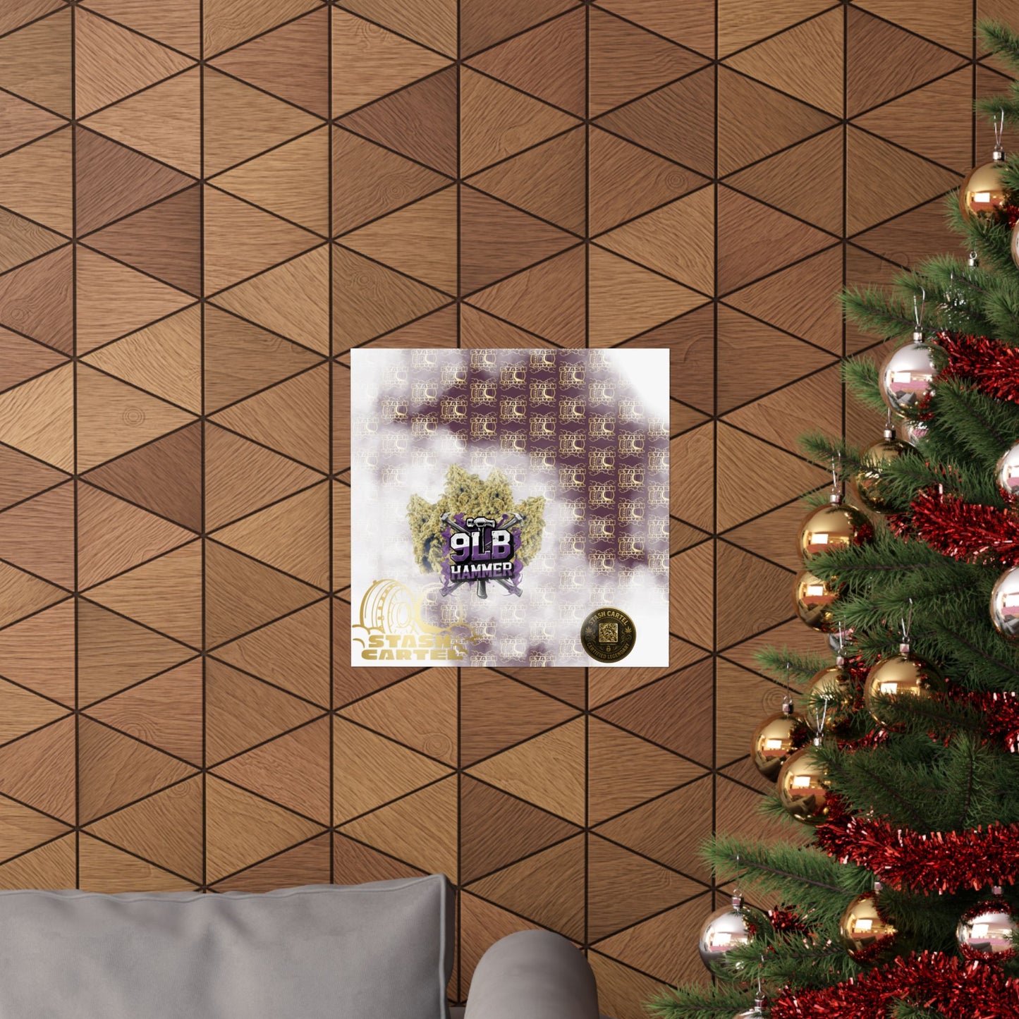 🔨💤 Nine Pound Hammer Poster – Heavy Indica Wall Art with Grape & Lime Terps