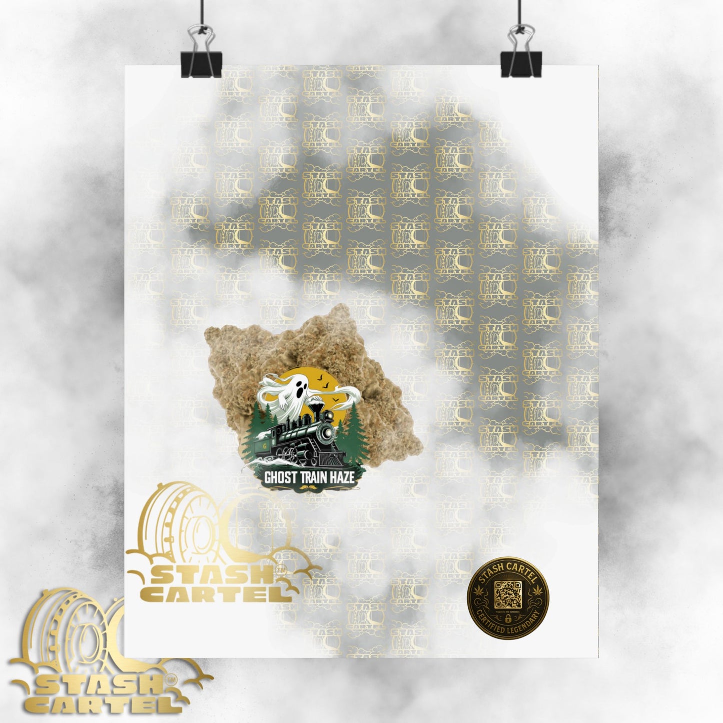 👻🚄 Ghost Train Haze Poster – Mind-Bending Sativa Print for the Visionary