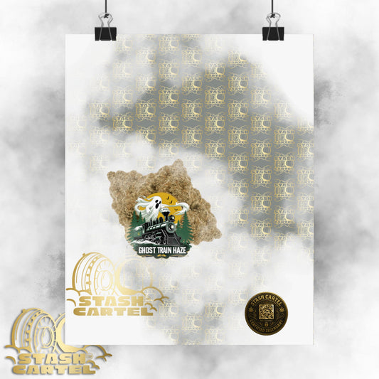👻🚄 Ghost Train Haze Poster – Mind-Bending Sativa Print for the Visionary