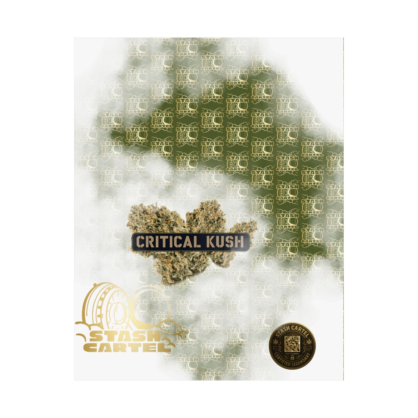 💣🌲 Critical Kush Poster – Classic Indica Wall Art with Spicy Earth & Knockout Calm