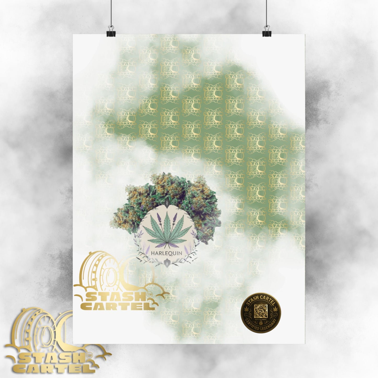 💚🎭 Harlequin Poster – Balanced CBD Poster for Calm & Creativity