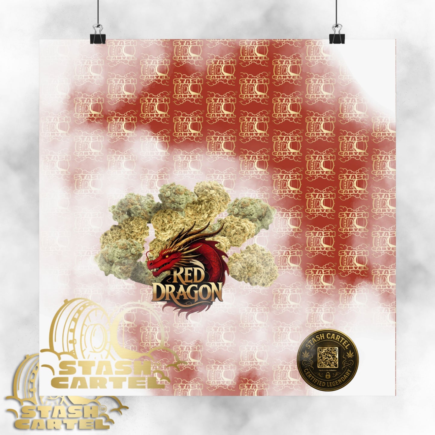 🐉🔥 Red Dragon Poster – Rare Hybrid with Spicy Citrus Fire & Euphoric Mystic Energy