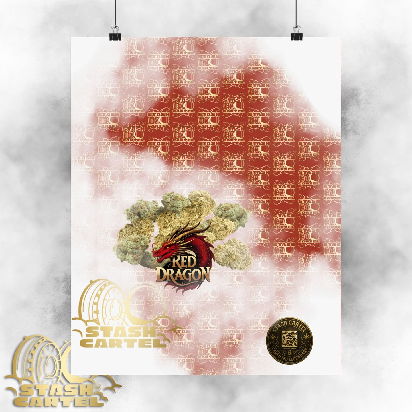 🐉🔥 Red Dragon Poster – Rare Hybrid with Spicy Citrus Fire & Euphoric Mystic Energy