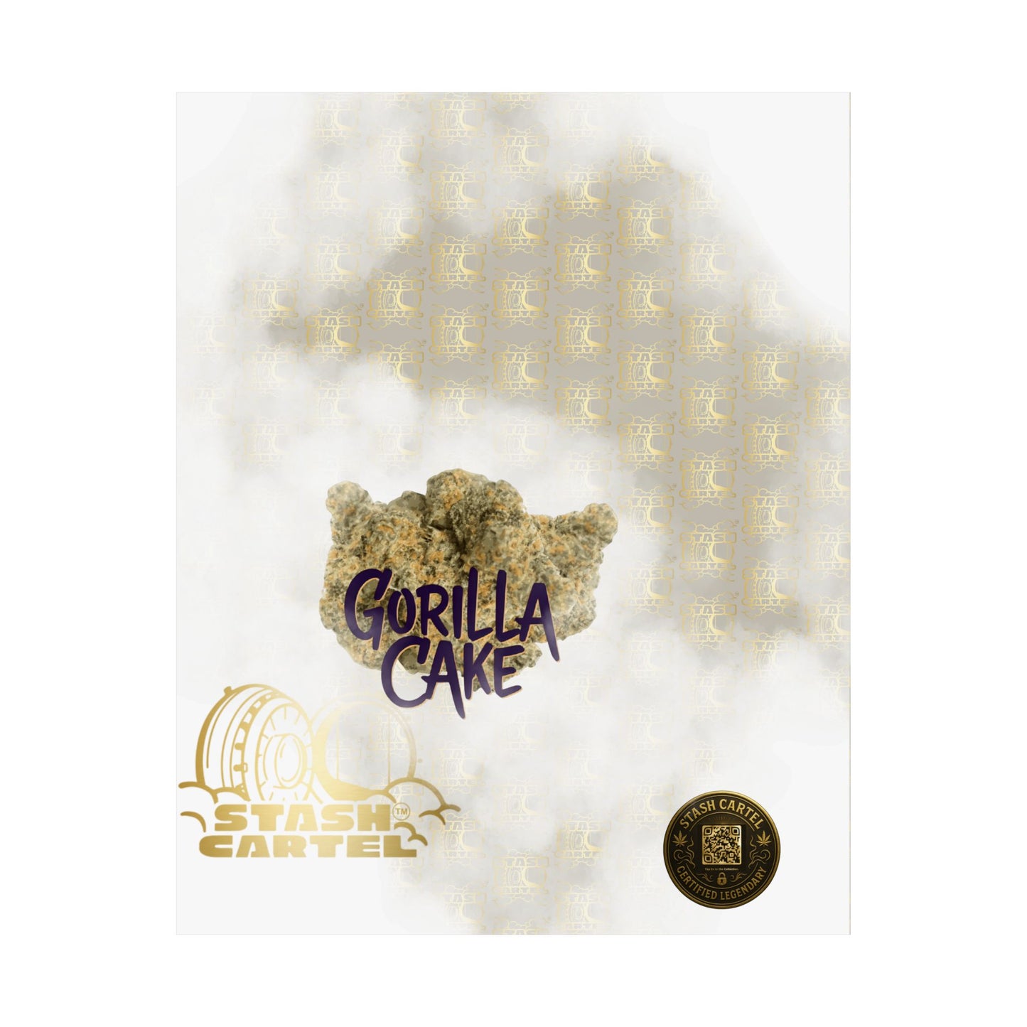 🎂🦍 Gorilla Cake Poster – Dessert Gas Hybrid Wall Art with Sticky Terps