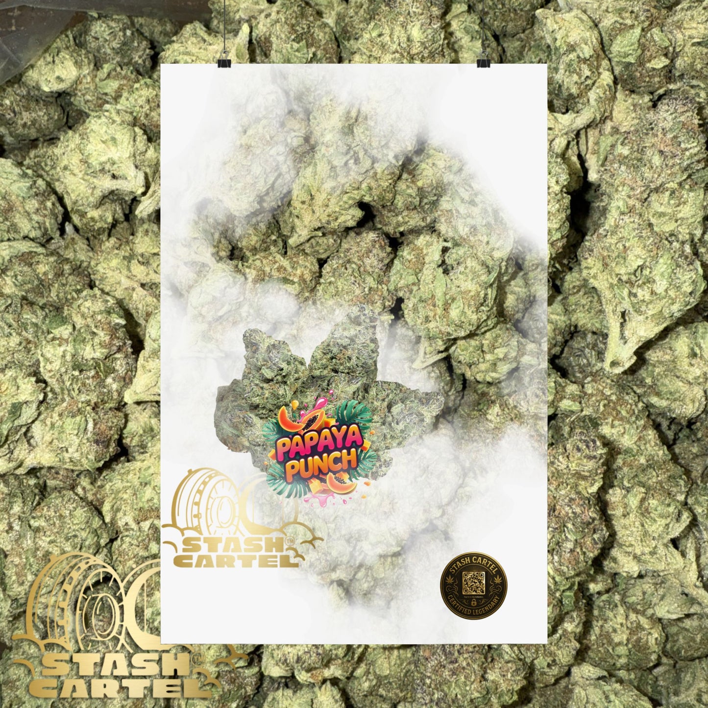 🍹🌺 Papaya Punch Poster – Sunset Indica Poster for Chill & Flavor