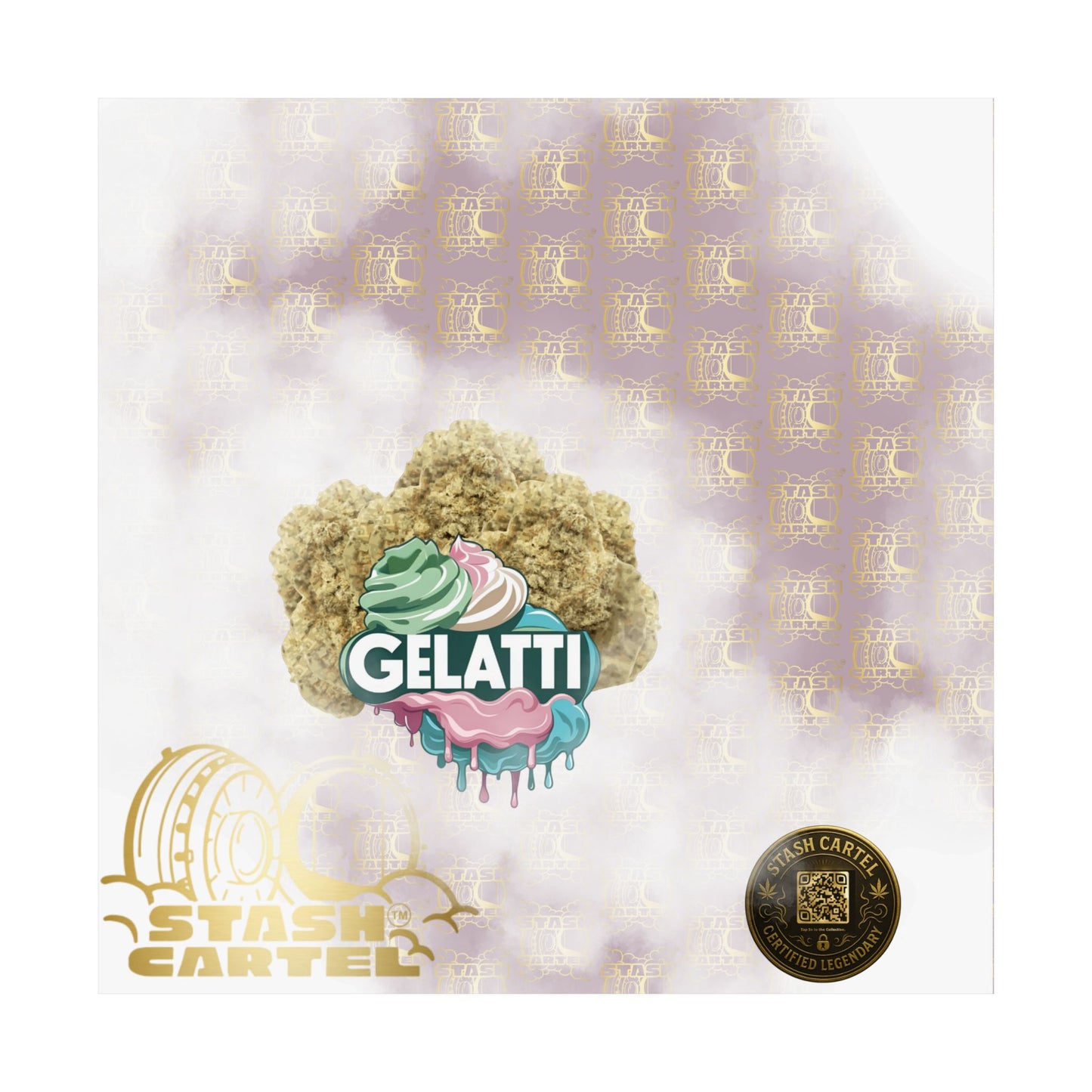 🍦🔥 Gelatti Poster – Bold Hybrid Art with Creamy Gelato & Biscotti Terps