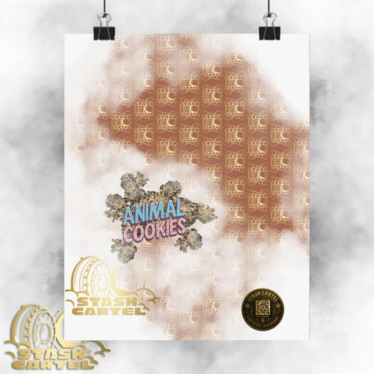 🍪🦁 Animal Cookies Poster – Dense Indica Hybrid with Dessert Sweetness & Sedative Power