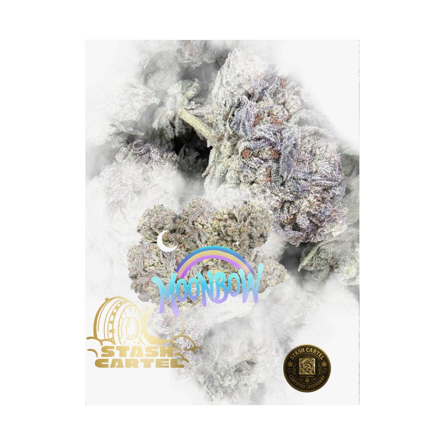🌈🌌 Moonbow Poster – Hybrid Poster for Cosmic Calm & Candy Gas