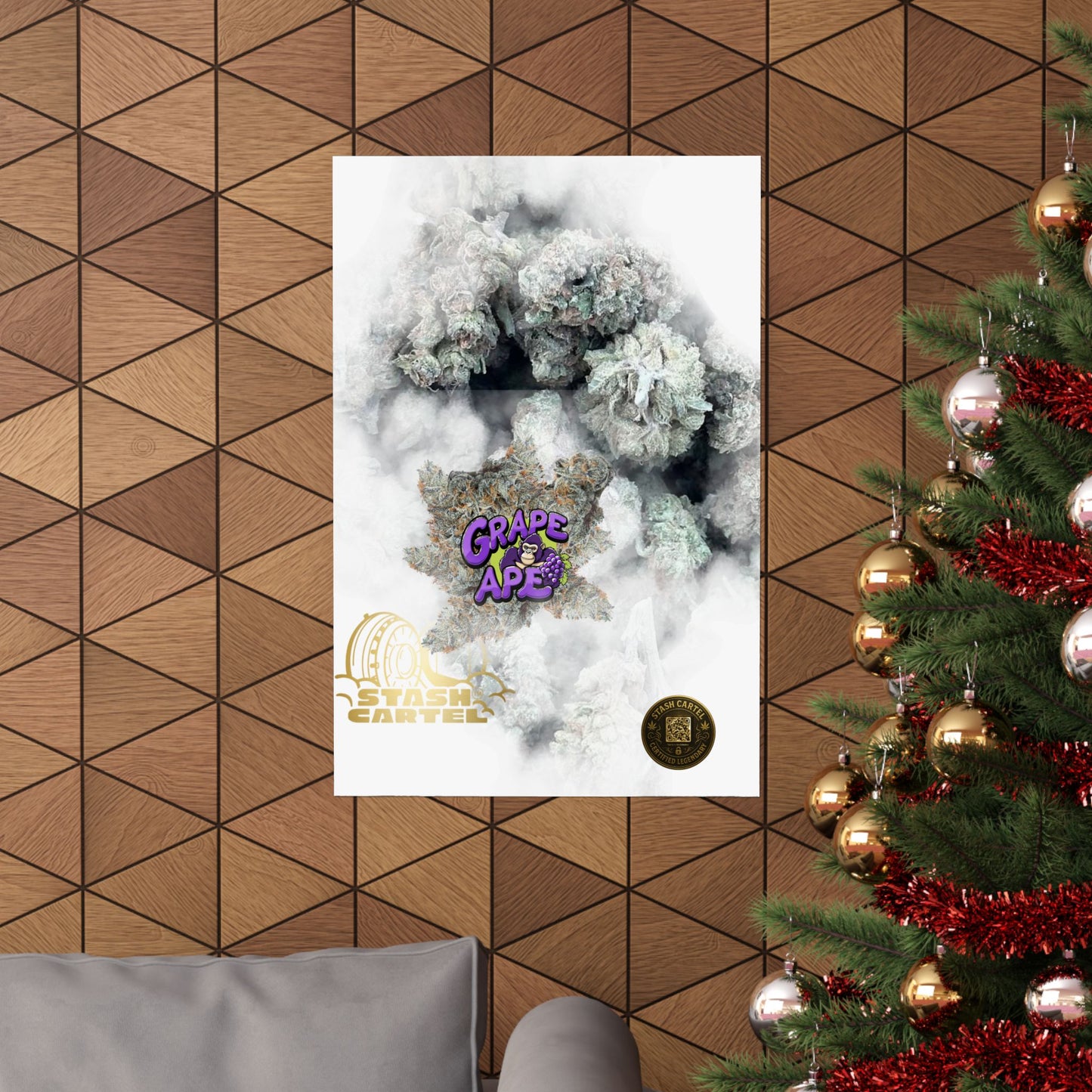 🍇 "Grape Ape" Poster – Deep Purple Cannabis Wall Print for Indica Lovers