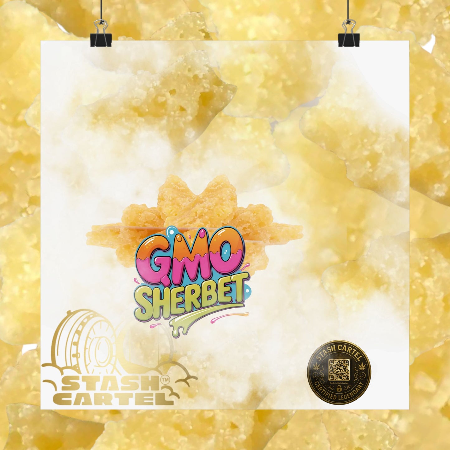 🍧 "GMO Sherbet Crumble Sugar Wax" Terp Profile Art Poster