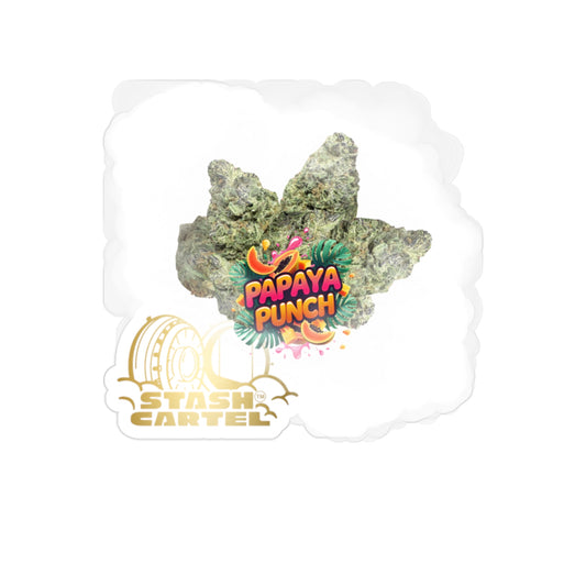 Papaya Punch Transparent Outdoor Sticker – Weed Art Collectible
